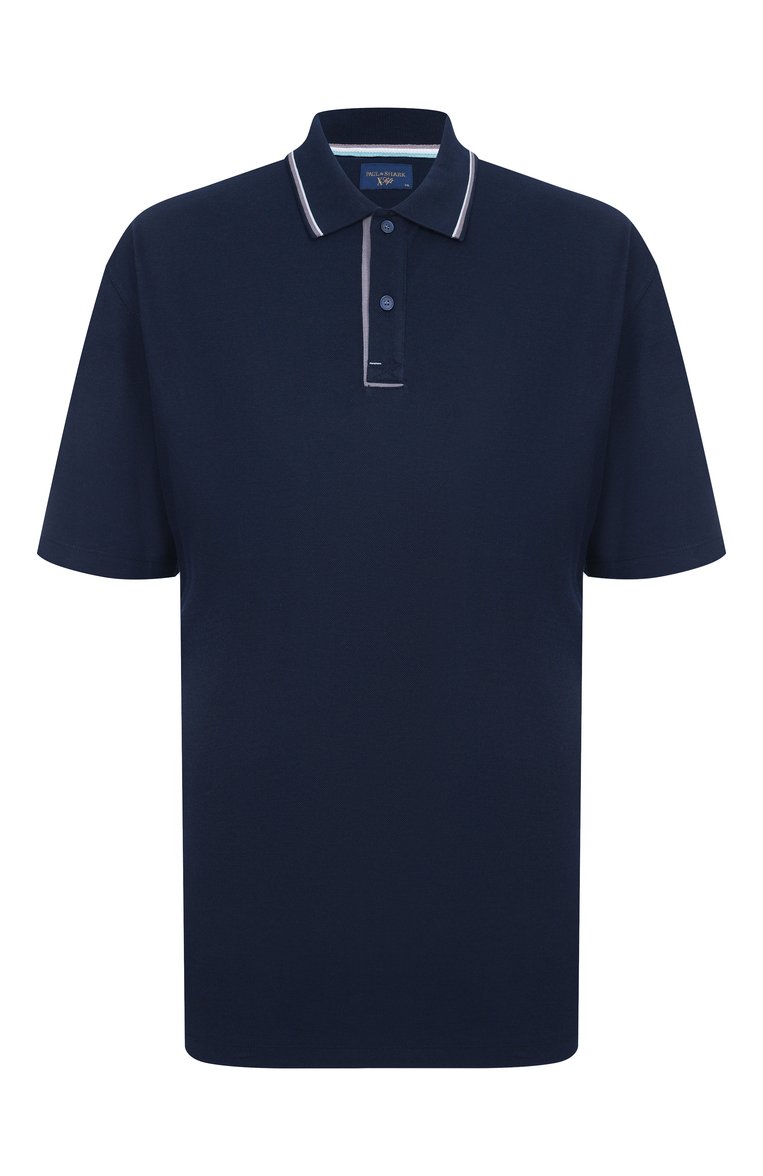 Мужское поло PAUL&SHARK темно-синего цвета, арт. 25411313/3XL | Фото 1 (Рукава: Короткие; Материал внешний: Хлопок; Длина (для топов): Стандартные; Застежка: Пуговицы; Принт: Без принта; Мужское Кросс-КТ: Футболка-одежда; Стили: Кэжуэл; Автоматизация ТО: Проставлено; Автоматизация состава: Проставлено; Детали: Без декора)