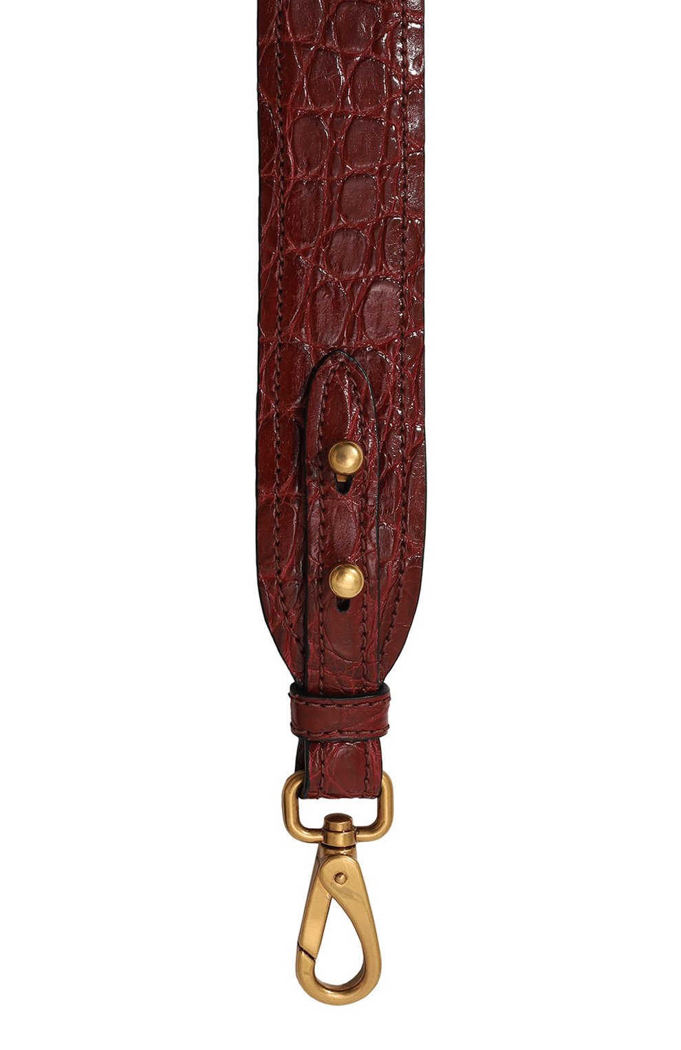 Ремень для сумки из кожи каймана PRADA бордового цвета по цене 110000 руб., арт. 1TY022-2ALS-F0383, фото 2 Ремень для сумки из кожи каймана PRADA, арт. 1TY022-2ALS-F0383, фото 2