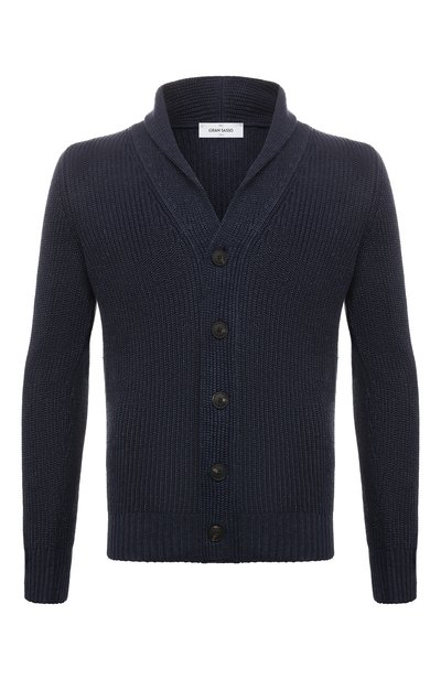 Кардиган изо льна и хлопка GRAN SASSO темно-синего цвета по цене 38850 руб., арт. 13168/18635, фото 1 Кардиган изо льна и хлопка GRAN SASSO, арт. 13168/18635, фото 1