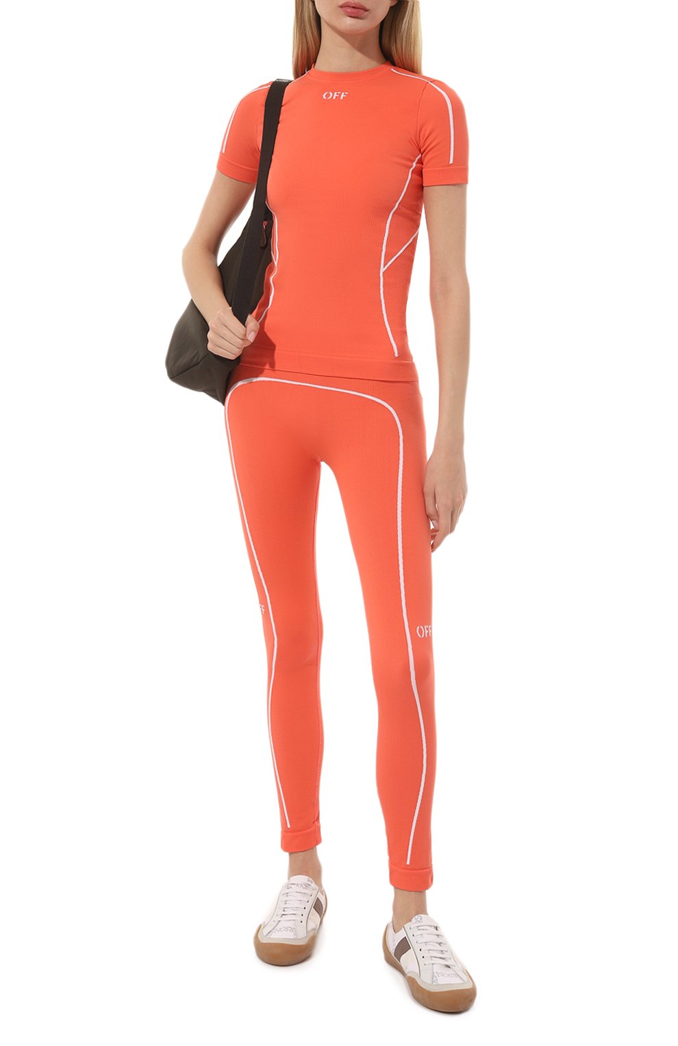 Легинсы OFF-WHITE кораллового цвета по цене 20800 руб., арт. OWVG039S23KNI0012601, фото 2 Легинсы OFF-WHITE, арт. OWVG039S23KNI0012601, фото 2