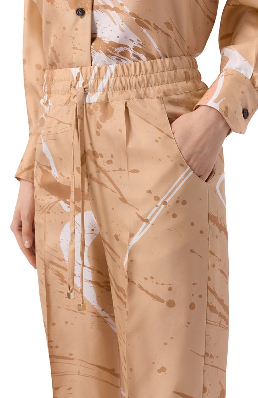 Шелковые брюки Kiton D48122K0999G05 Бежевый  D48122K0999G05 Фото 5