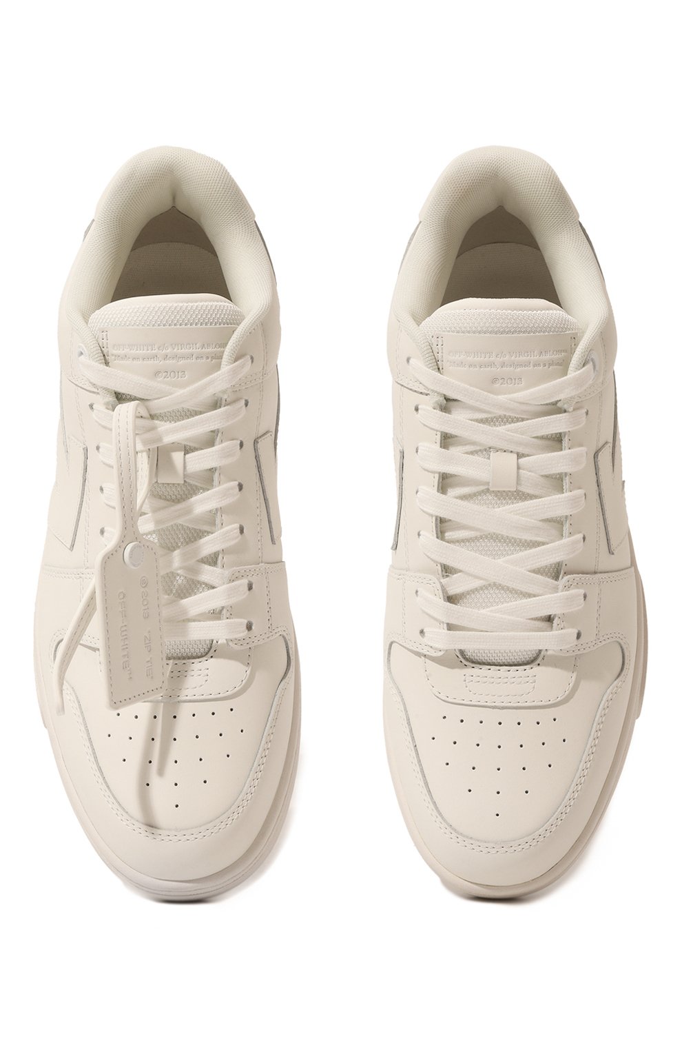 Кожаные кеды out of office OFF-WHITE, арт. 0MIA189C99LEA009, фото 7