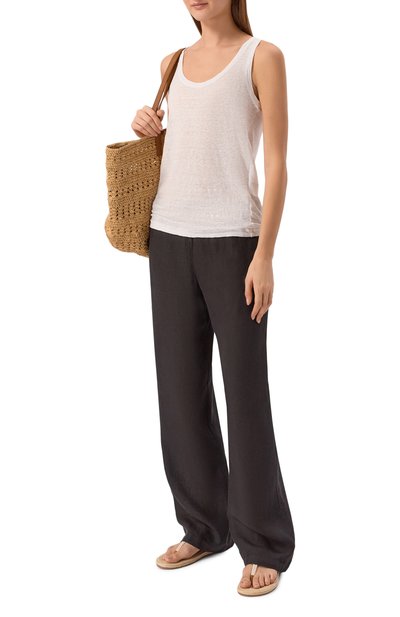 Льняная майка 120% LINO белого цвета по цене 19950 руб., арт. 33ALIW7753/000B568, фото 2 Льняная майка 120% LINO, арт. 33ALIW7753/000B568, фото 2