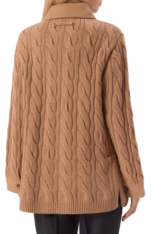 Шерстяное полупальто Max Mara TACC0 Бежевый  TACC0 Фото 4
