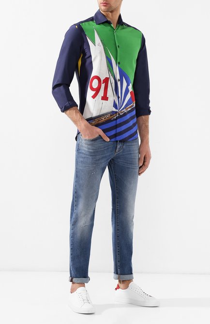 Мужская рубашка из смеси шелка и хлопка RALPH LAUREN, арт. 790741369