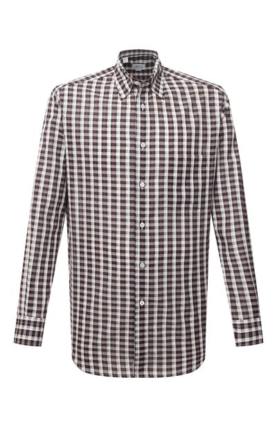 Мужская рубашка из хлопка и льна BRIONI, арт. SCEE0L/P0006