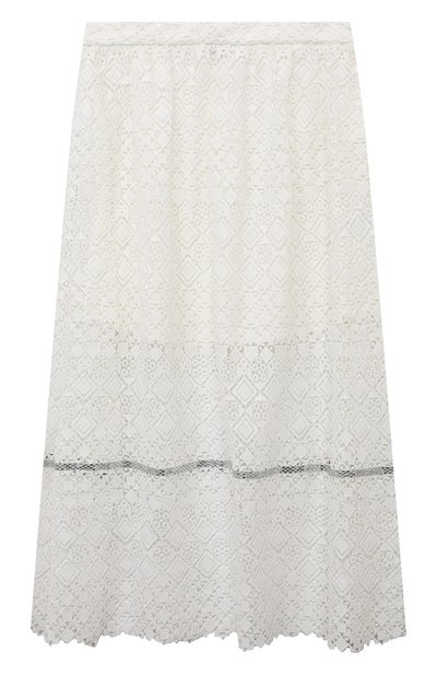 Хлопковая юбка ELIE SAAB JUNIOR кремового цвета по цене 47400 руб., арт. EFG0008 TS0846/16A-18A, фото 2 Хлопковая юбка ELIE SAAB JUNIOR, арт. EFG0008 TS0846/16A-18A, фото 2