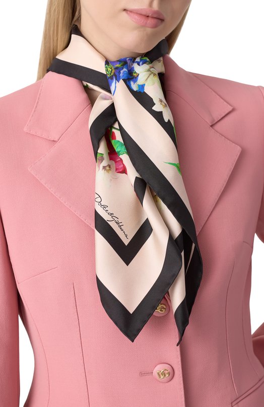 Шелковый платок Dolce & Gabbana FN092R/GDC5G Бежевый  FN092R/GDC5G Фото 2