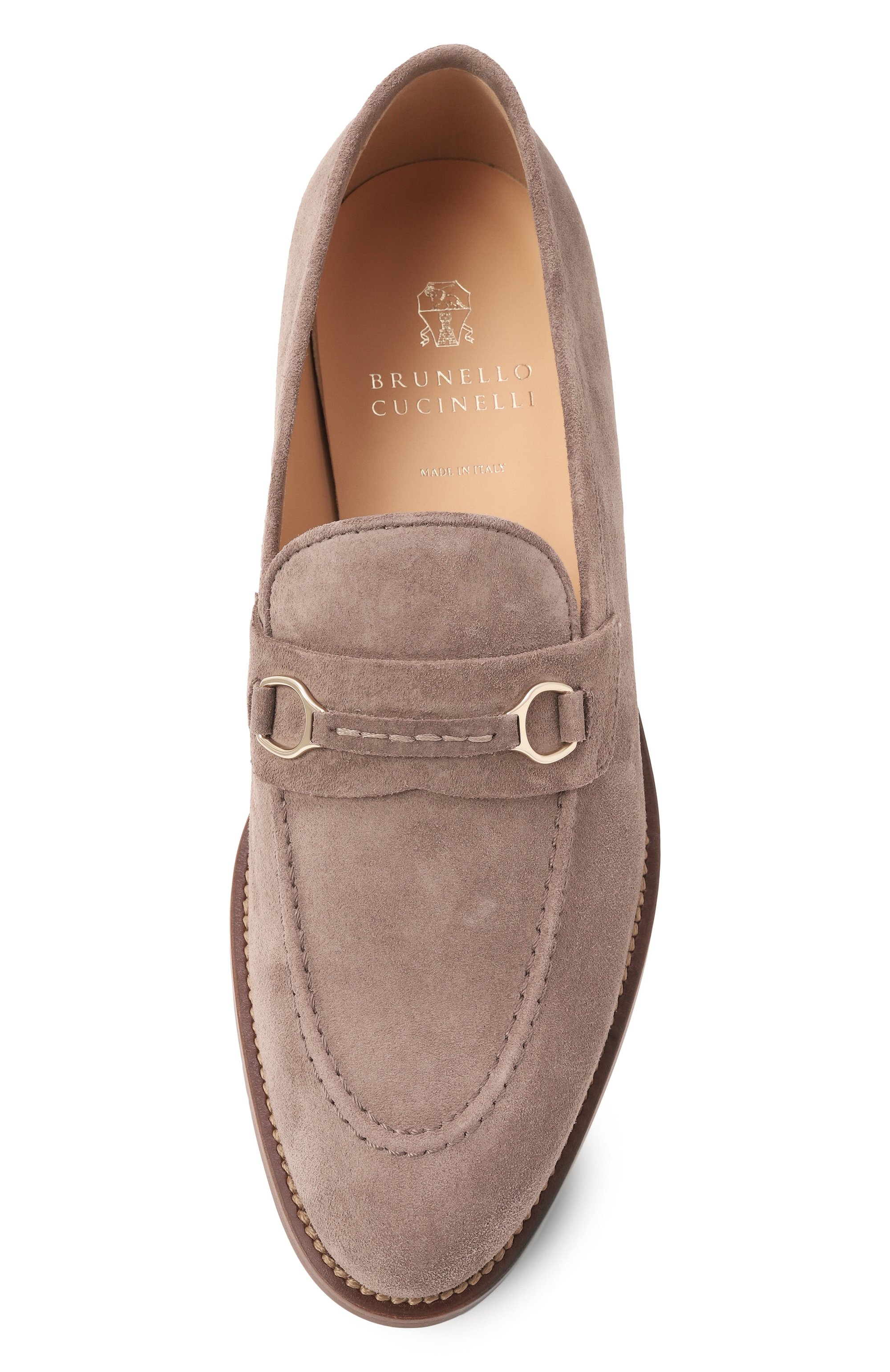 Замшевые лоферы BRUNELLO CUCINELLI светло-коричневого цвета по цене 137500 руб., арт. MZUPEAU729, фото 6 Замшевые лоферы BRUNELLO CUCINELLI, арт. MZUPEAU729, фото 6