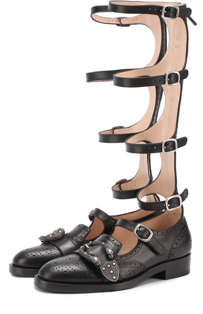 Кожаные ботинки-гладиаторы queercore GUCCI, арт. 452899/A3N00, фото 1
