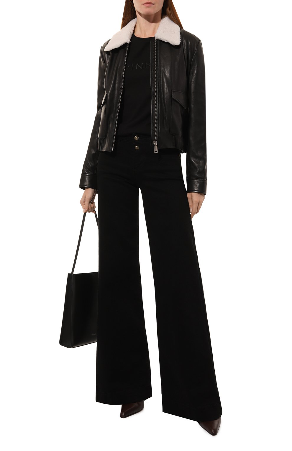 Хлопковая футболка PINKO черного цвета по цене 6700 руб., арт. 101752/A227, фото 2 Хлопковая футболка PINKO, арт. 101752/A227, фото 2