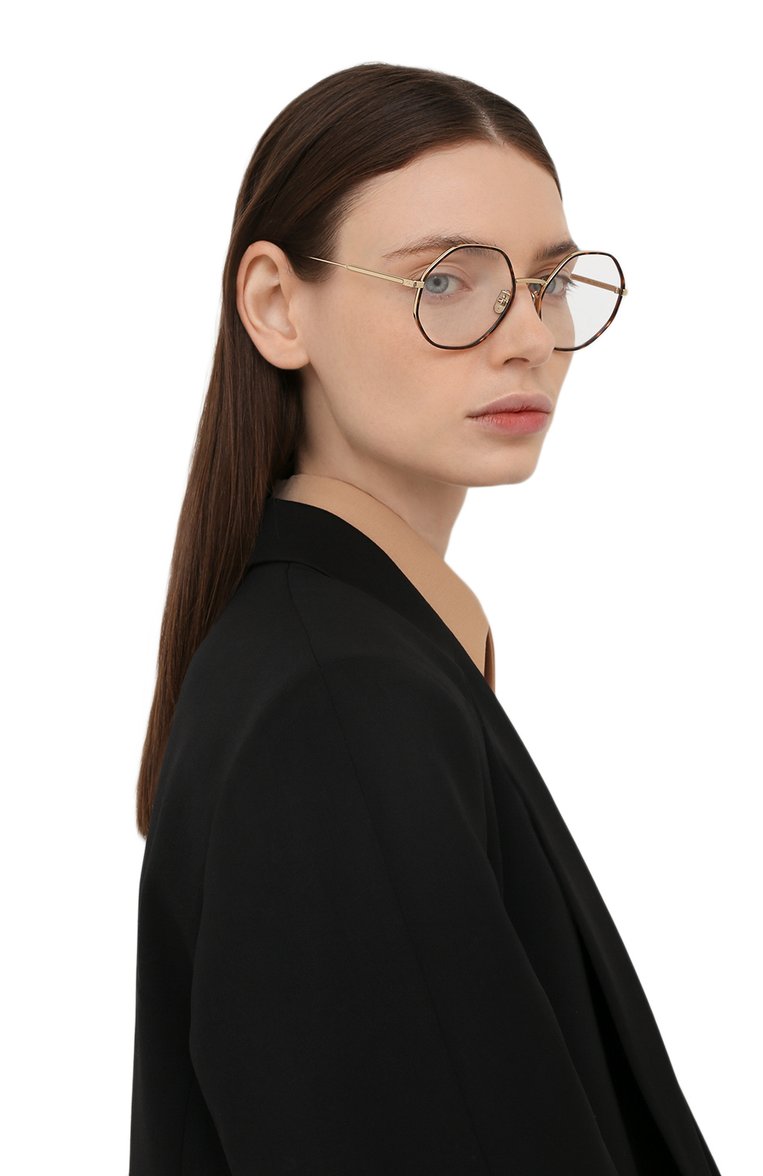 Женские оправа DIOR EYEWEAR коричневого цвета, арт. GEMDI0R0 R2U A000 | Фото 2 (Тип очков: Оправа; Нос: Не проставлено; Региональные ограничения белый список (Axapta Mercury): Не проставлено; Материал: Металл; Оптика Гендер: оптика-женское; Очки форма: Круглые)