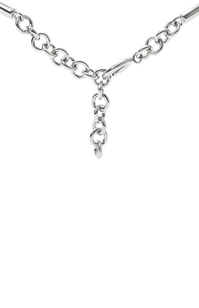 Колье MM6 серебряного цвета по цене 67400 руб., арт. SM6UU0080 P8371, фото 4 Колье MM6, арт. SM6UU0080 P8371, фото 4