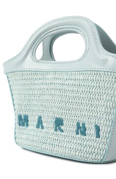 Женская сумка tropicalia micro MARNI голубого цвета, арт. BMMP0067Q0/P3860 | Фото 3 (Размер: mini; Драгоценные камни: Проставлено; Ремень/цепочка: На ремешке; Материал сплава: Проставлено; Материал: Текстиль)