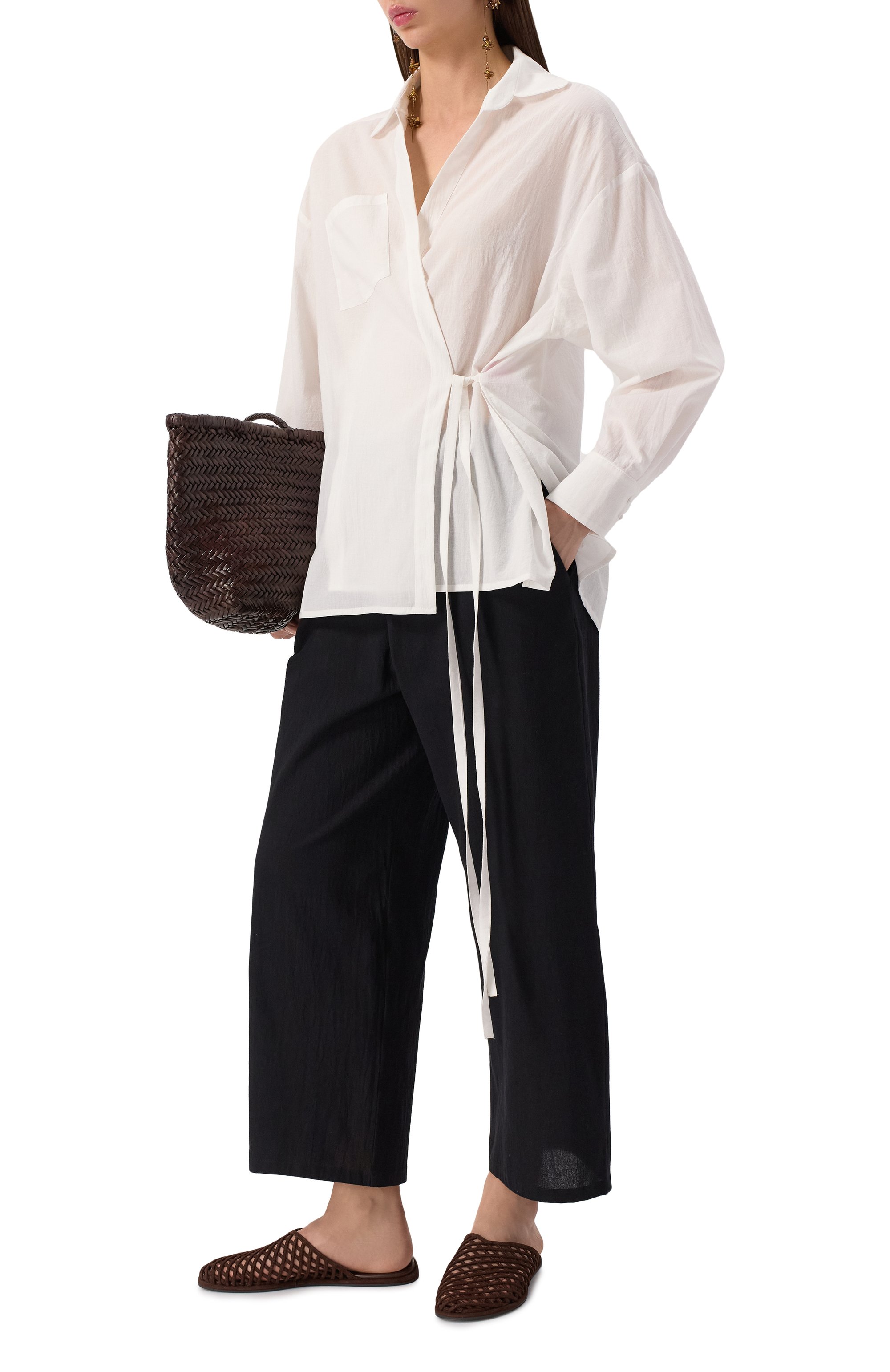 Хлопковые брюки PE черного цвета по цене 16490 руб., арт. PESS25-2.1.311.2, фото 2 Хлопковые брюки PE, арт. PESS25-2.1.311.2, фото 2