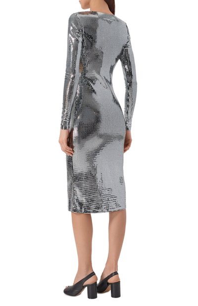 Платье MM6 серебряного цвета по цене 71500 руб., арт. S52DD0084/S23734, фото 3 Платье MM6, арт. S52DD0084/S23734, фото 3