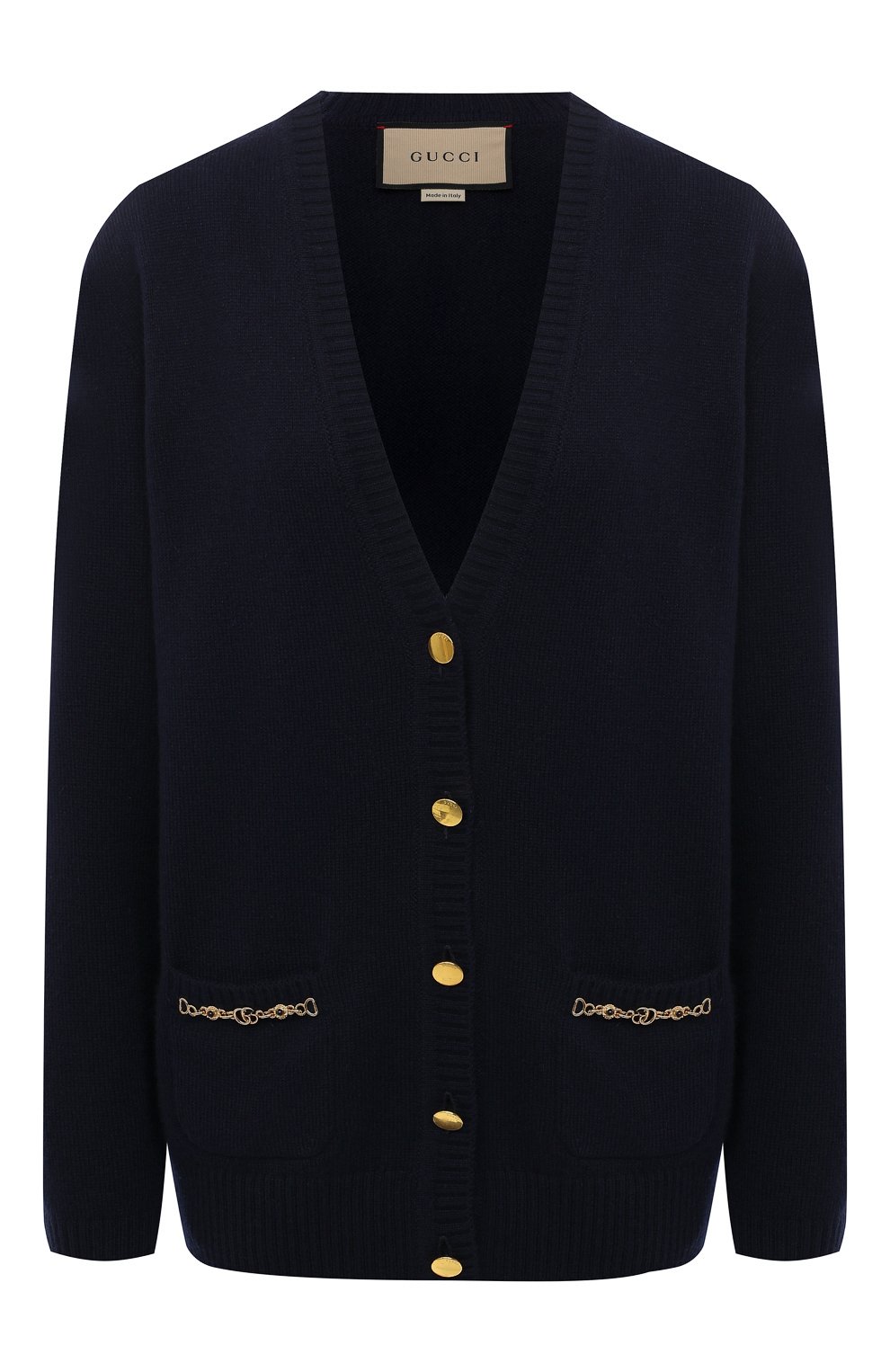 Кашемировый кардиган GUCCI темно-синего цвета по цене 246000 руб., арт. 662187/XKBYJ, фото 1 Кашемировый кардиган GUCCI, арт. 662187/XKBYJ, фото 1