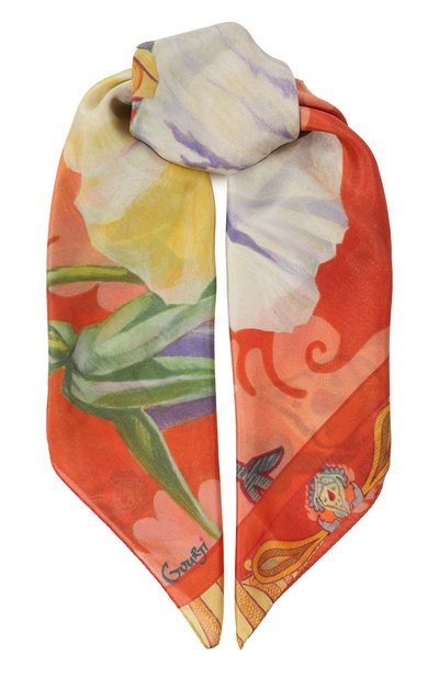 Женский шелковый платок анютины глазки GOURJI, арт. 91121137/518171172