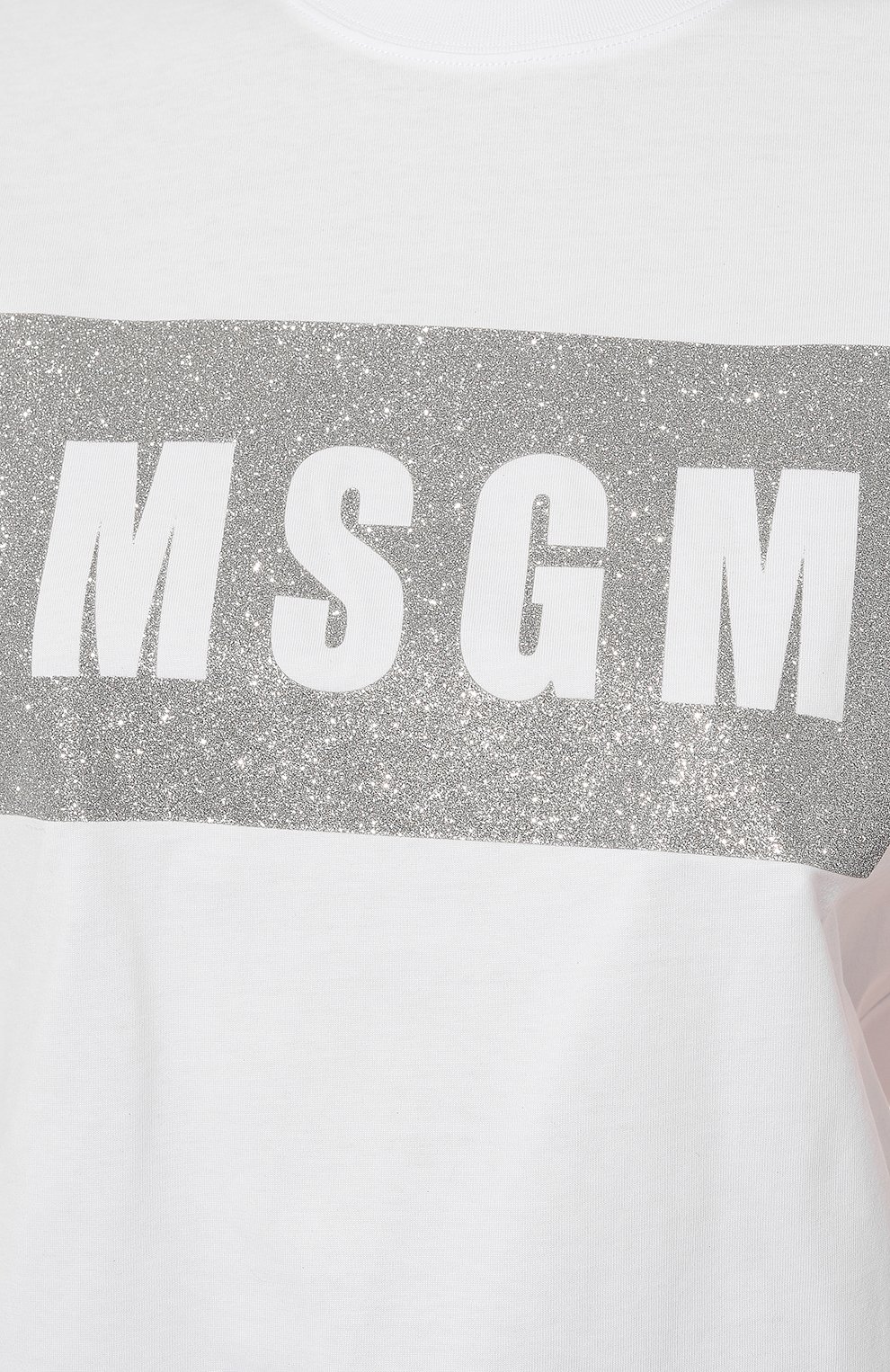 Хлопковая футболка MSGM белого цвета по цене 13150 руб., арт. 3441MDM520G 237002, фото 5 Хлопковая футболка MSGM, арт. 3441MDM520G 237002, фото 5