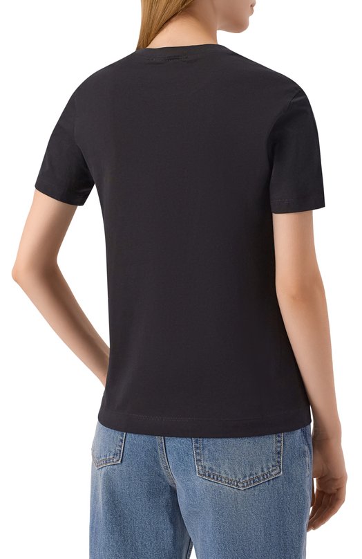 Хлопковая футболка Versace Jeans Couture 79HAHE06/CJ00E Чёрный  79HAHE06/CJ00E Фото 4