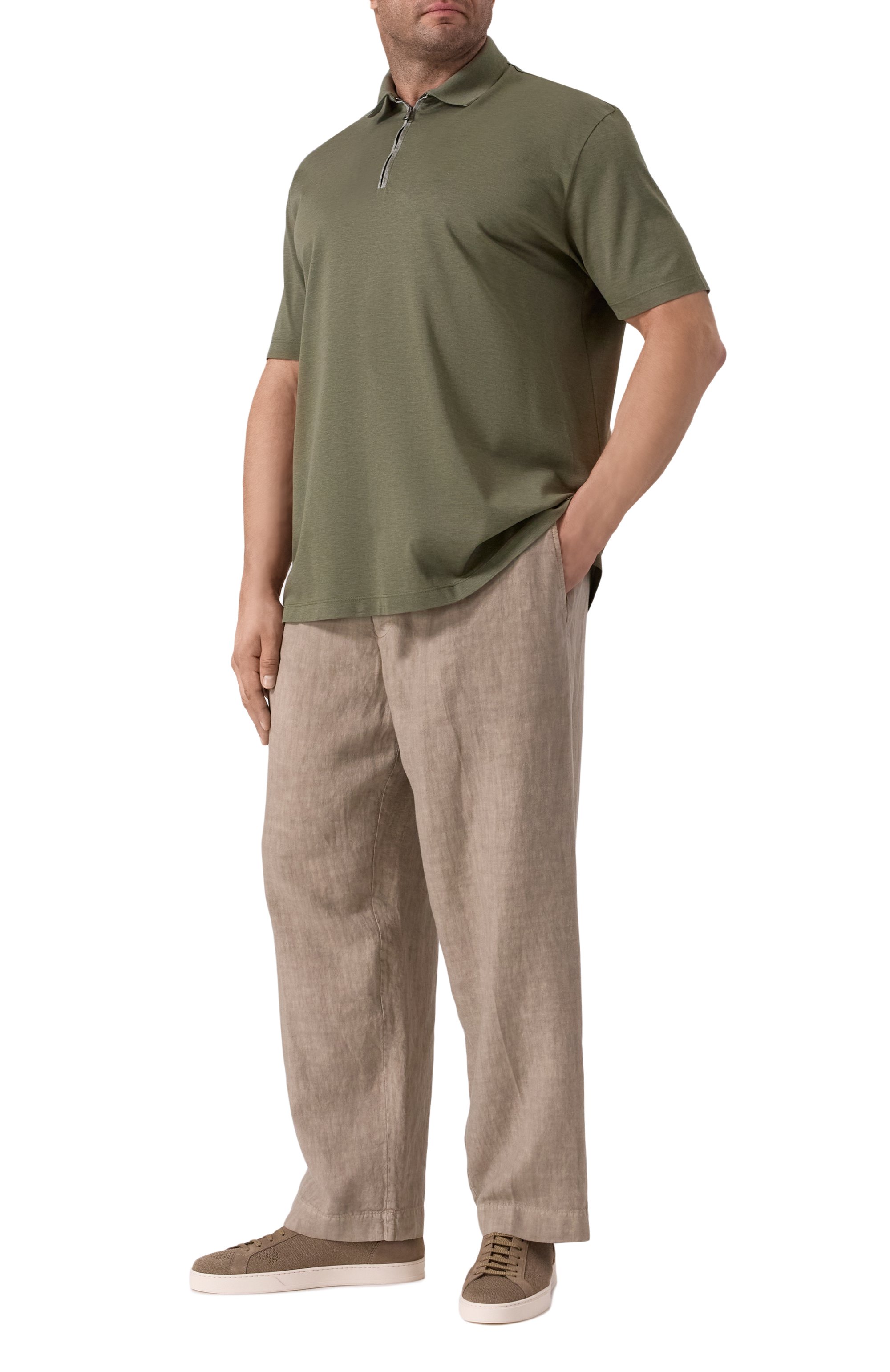 Хлопковое поло PAUL&SHARK хаки цвета по цене 36050 руб., арт. 25411225, фото 2 Хлопковое поло PAUL&SHARK, арт. 25411225, фото 2