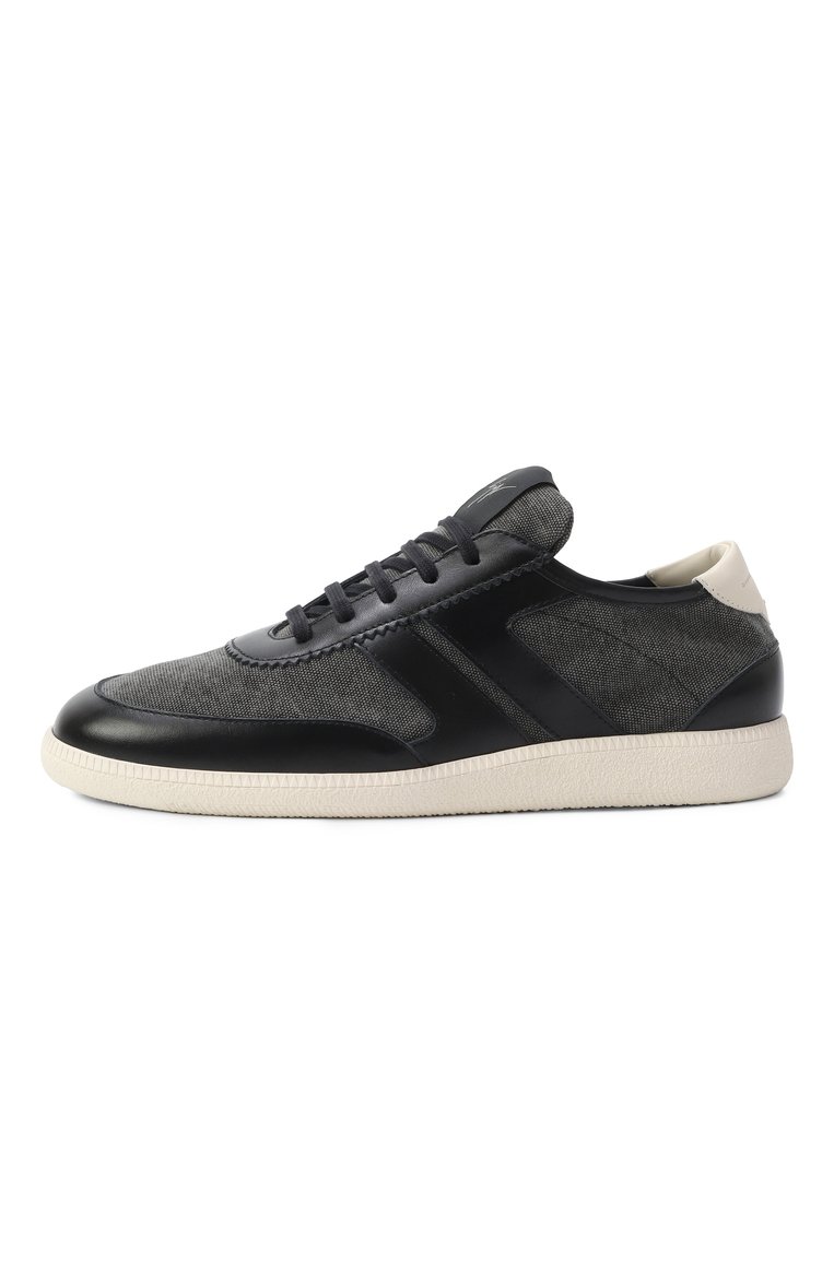 Мужские комбинированные кеды gz league GIUSEPPE ZANOTTI DESIGN черного цвета, арт. RM50006 | Фото 4 (Подошва: Массивная; Материал внешний: Натуральная кожа, Текстиль; Материал внутренний: Натуральная кожа; Кросс-КТ: Низкие; Стили: Классический; Материал утеплителя: Без утеплителя)