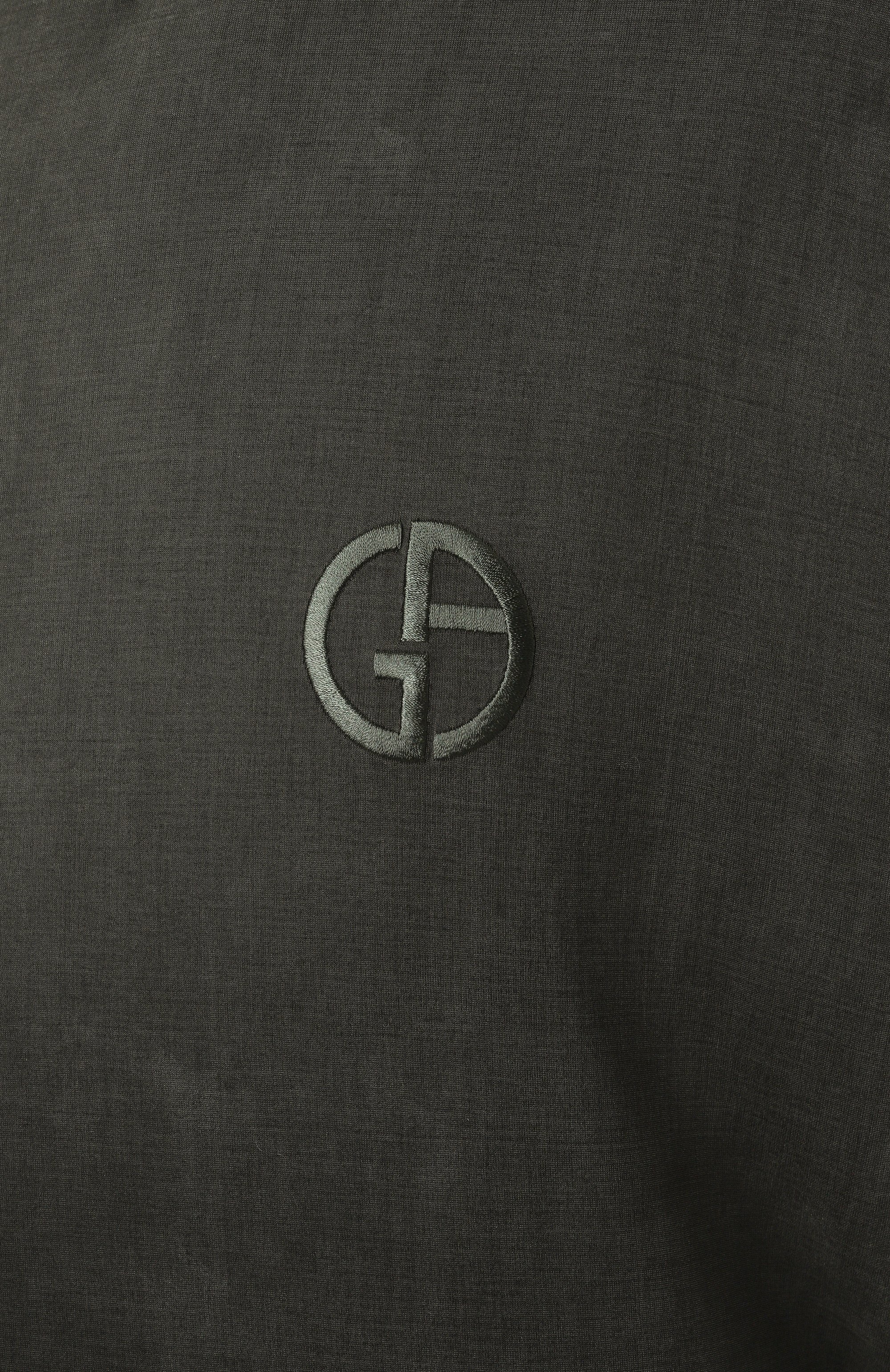 Футболка GIORGIO ARMANI темно-зеленого цвета по цене 67300 руб., арт. GM001246/TE13613, фото 6 Футболка GIORGIO ARMANI, арт. GM001246/TE13613, фото 6