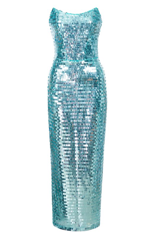 Платье с отделкой пайетками Sasha Kim SK-00001854 Голубой SK-00001854