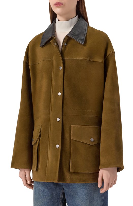 Замшевая куртка Addicted AS1002-1 Хаки  AS1002-1 Фото 6