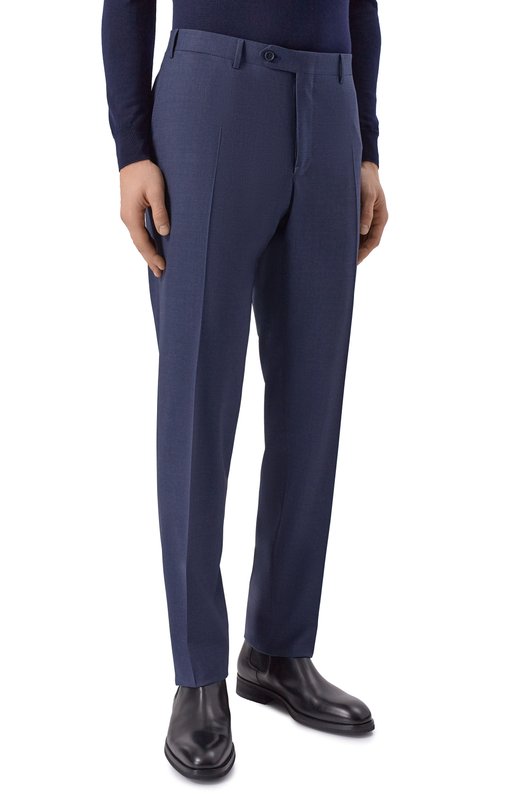 Шерстяные брюки Canali 71019/EU00551 Синий  71019/EU00551 Фото 3
