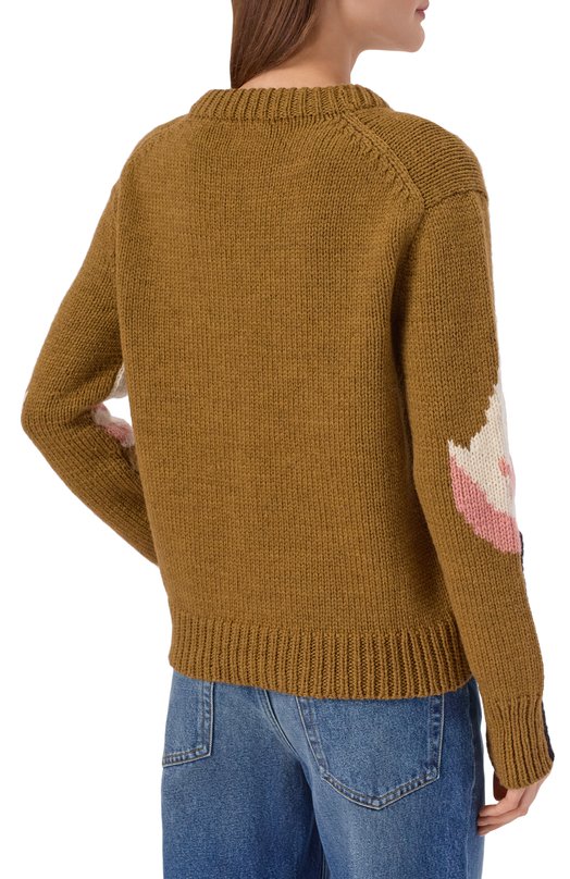 Шерстяной свитер Chloé CH26SMP32615 Коричневый  CH26SMP32615 Фото 4