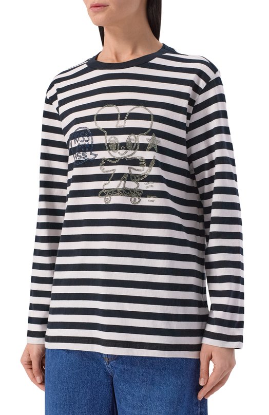 Хлопковый лонгслив Zadig and Voltaire JWTS02839 Чёрно-белый  JWTS02839 Фото 3