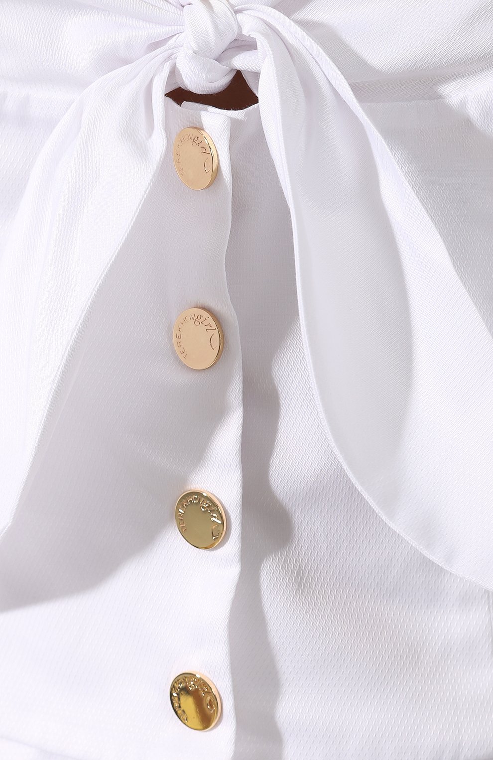 Топ с бантом TEREKHOV GIRL белого цвета по цене 11800 руб., арт. 2TP010/3260.100/S19, фото 5 Топ с бантом TEREKHOV GIRL, арт. 2TP010/3260.100/S19, фото 5