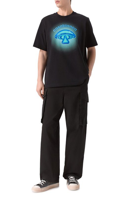 Хлопковая футболка Casablanca M-SP26-JTS-001-12 Чёрный  M-SP26-JTS-001-12 Фото 2