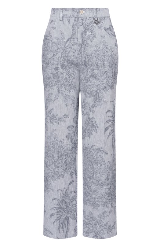 Брюки из хлопка и льна Lorena Antoniazzi P2642PA02A/5163 Голубой P2642PA02A/5163