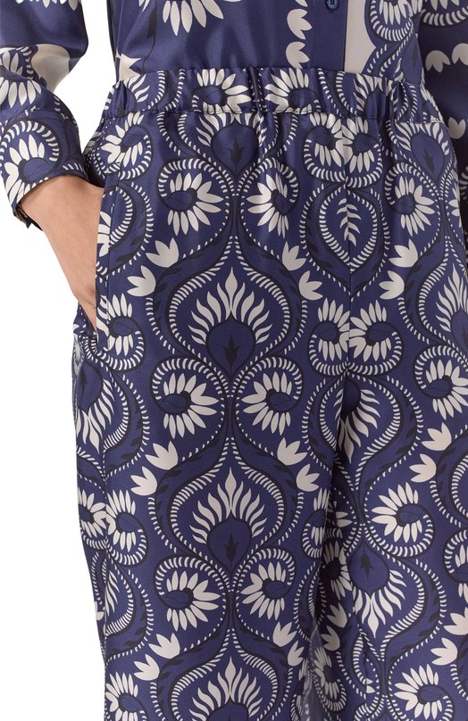 Шелковые брюки Weekend Max Mara WKD0TTIC0 Синий  WKD0TTIC0 Фото 5