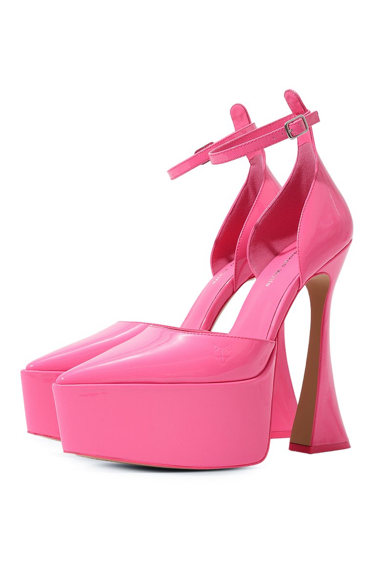 Женские кожаные туфли daria NAKED WOLFE розового цвета, арт. DARIA | Фото 1 (Подошва: Платформ�а; Каблук высота: Высокий; Материал внутренний: Натуральная кожа; Материал сплава: Проставлено; Каблук тип: Фигурный; Драгоценные камни: Проставлено)