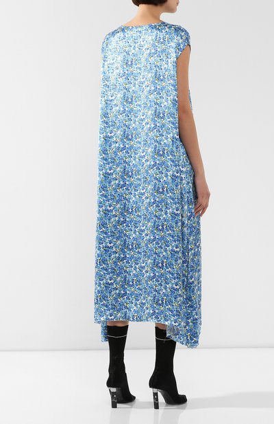 Атласное платье VETEMENTS голубого цвета по цене 68100 руб., арт. SS20DR291 2605/W/BLUE/WHITE FL0WERS, фото 4 Атласное платье VETEMENTS, арт. SS20DR291 2605/W/BLUE/WHITE FL0WERS, фото 4