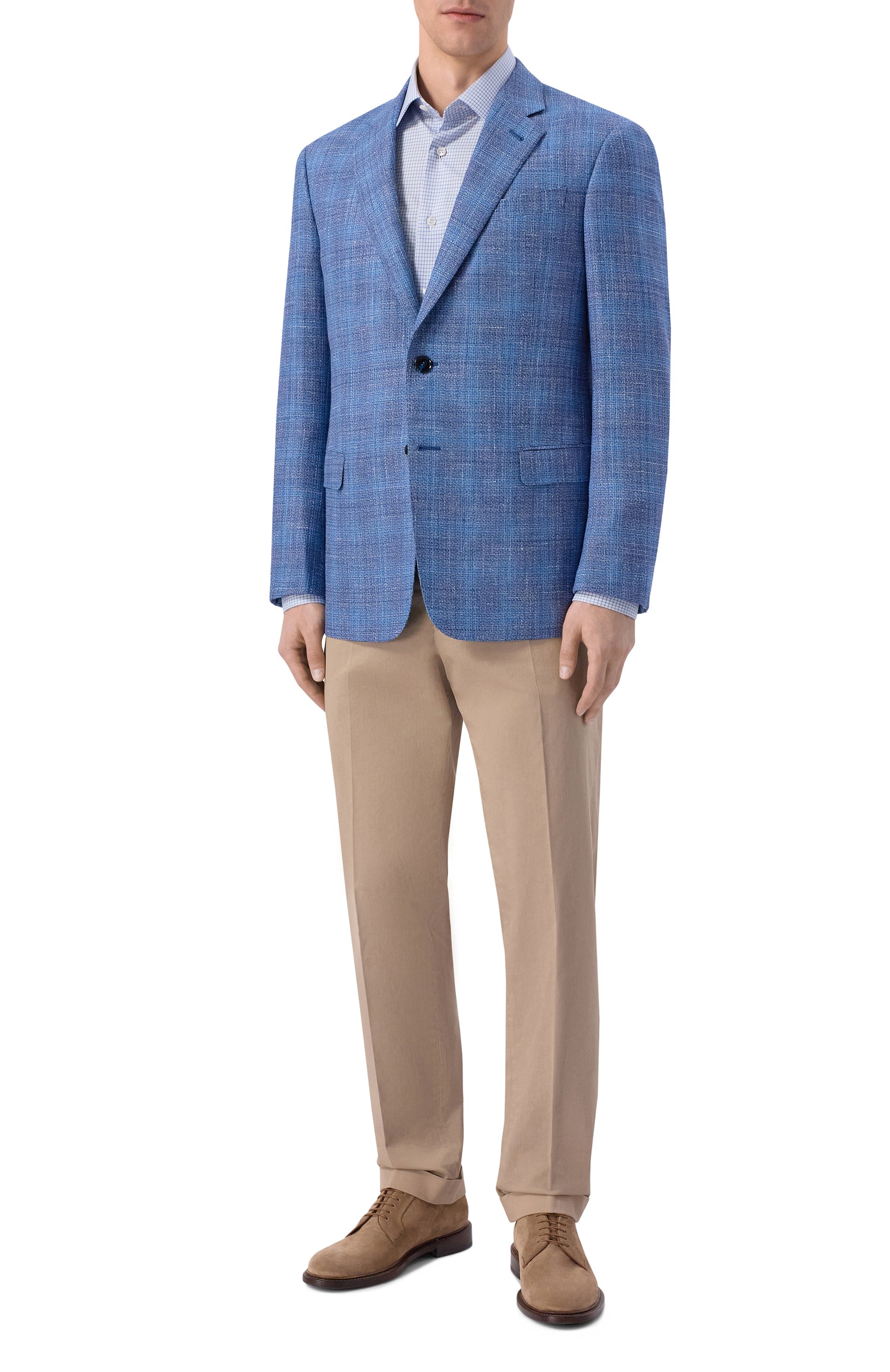 Хлопковая сорочка BRIONI синего цвета по цене 67400 руб., арт. RCB40M/P104N, фото 2 Хлопковая сорочка BRIONI, арт. RCB40M/P104N, фото 2