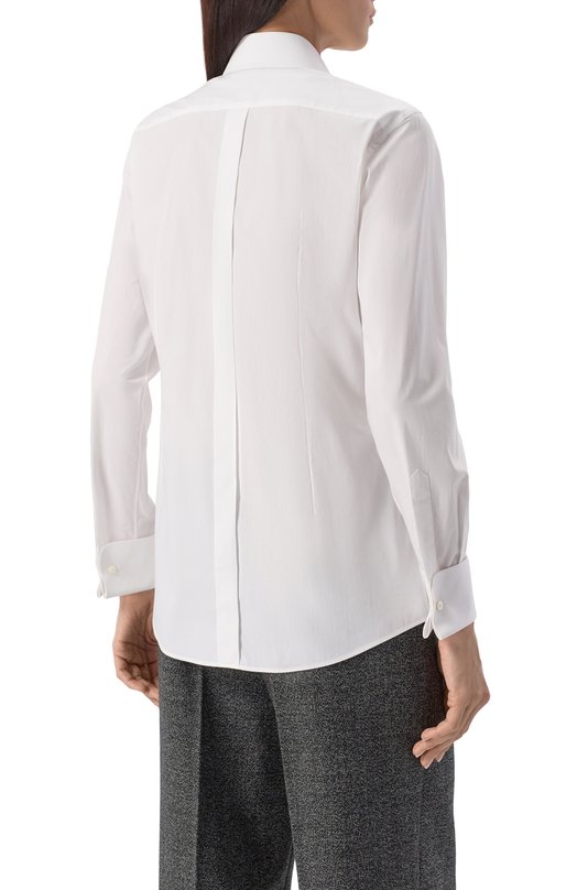 Хлопковая рубашка Dolce & Gabbana F5T16Z/FU5T9 Белый  F5T16Z/FU5T9 Фото 4