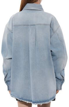 Женская джинсовая рубашка ICON DENIM LA голубого цвета, арт. N0A EC0/ID8110 | Фото 4 (Рукава: Длинные; Кросс-КТ: Деним; Женское Кросс-КТ: Рубашка-одежда; Принт: С принтом; Длина (для топов): Удлиненные; Материал сплава: Проставлено; Материал внешний: Хлопок, Деним; Драгоценные камни: Проставлено; Стили: Кэжуэл)