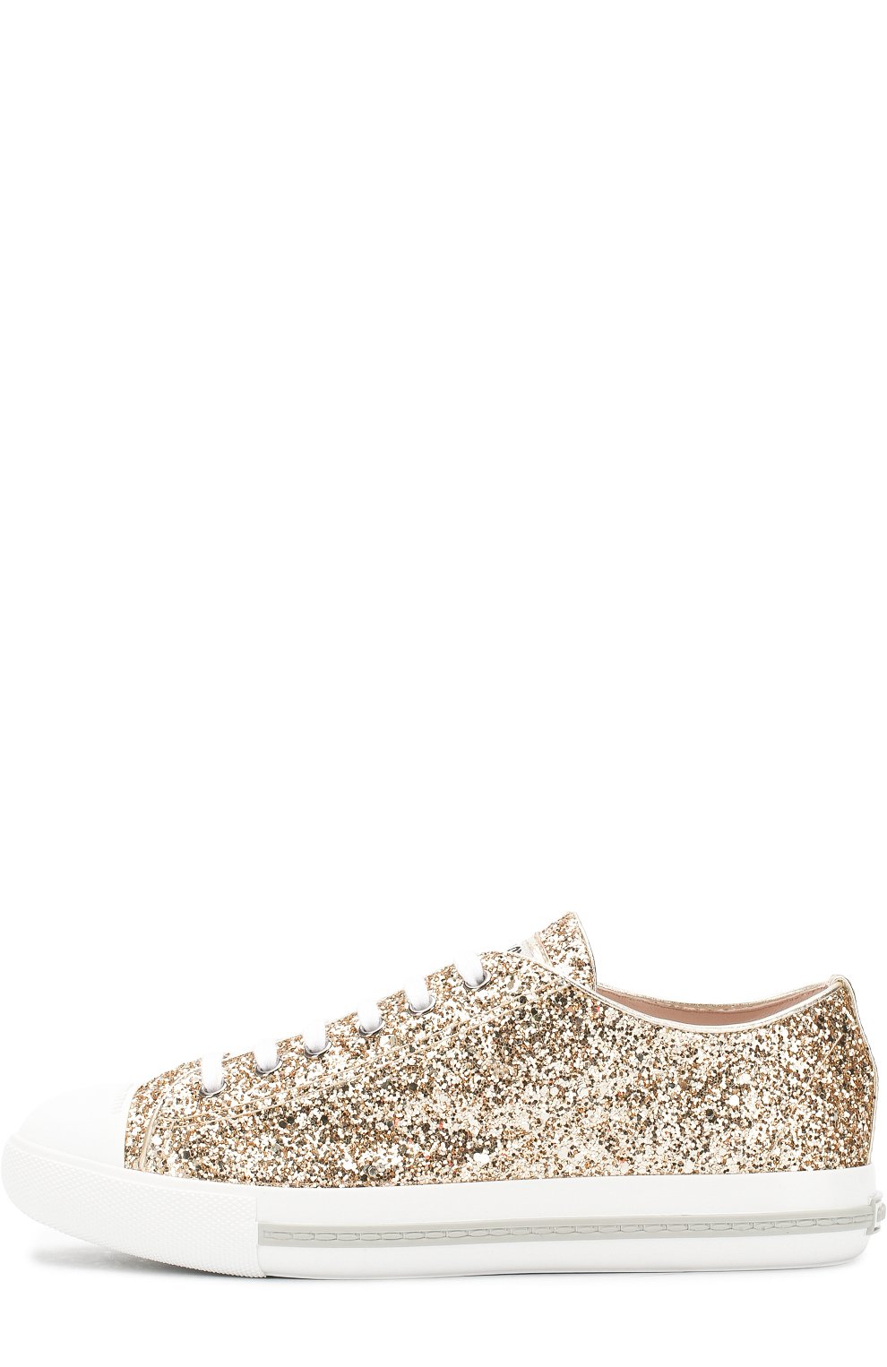 Кеды с глиттером на шнуровке MIU MIU, арт. 5E8998/3B4X, фото 3