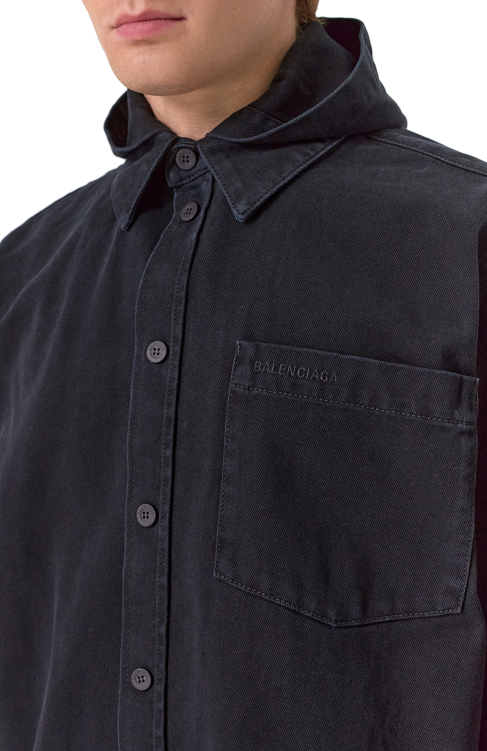Джинсовая куртка-рубашка BALENCIAGA, арт. 814227/TNW11, фото 5