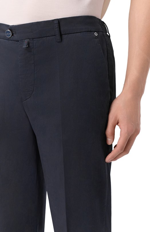 Хлопковые брюки Kiton UFPPERK0600H01 Синий  UFPPERK0600H01 Фото 5