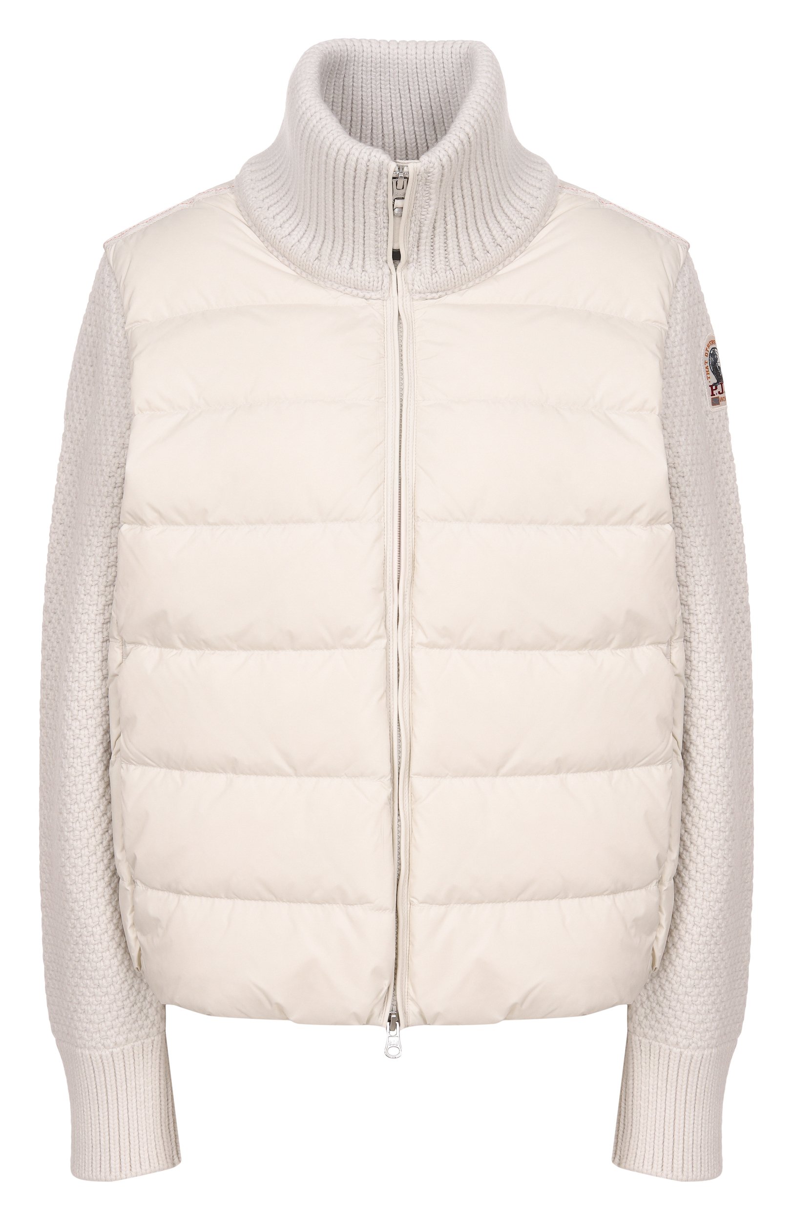 Комбинированная куртка PARAJUMPERS белого цвета по цене 73900 руб., арт. 26WMPWHYHS35, фото 1 Комбинированная куртка PARAJUMPERS, арт. 26WMPWHYHS35, фото 1