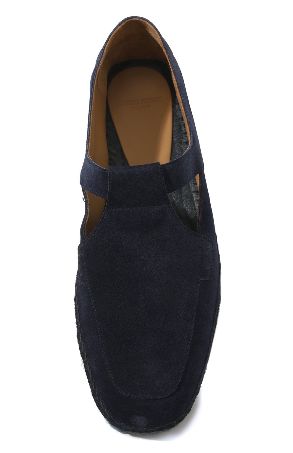 Замшевые эспадрильи GIORGIO ARMANI темно-синего цвета по цене 59950 руб., арт. X2S026/XAT13, фото 6 Замшевые эспадрильи GIORGIO ARMANI, арт. X2S026/XAT13, фото 6