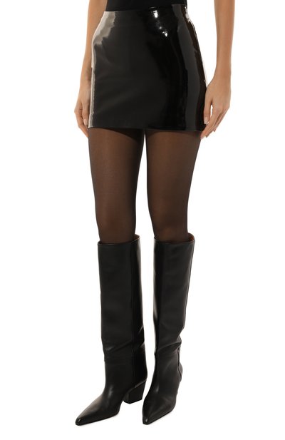 Кожаная юбка SASHAVERSE черного цвета по цене 64800 руб., арт. SKLT017/LEATHER.900/W25, фото 3 Кожаная юбка SASHAVERSE, арт. SKLT017/LEATHER.900/W25, фото 3