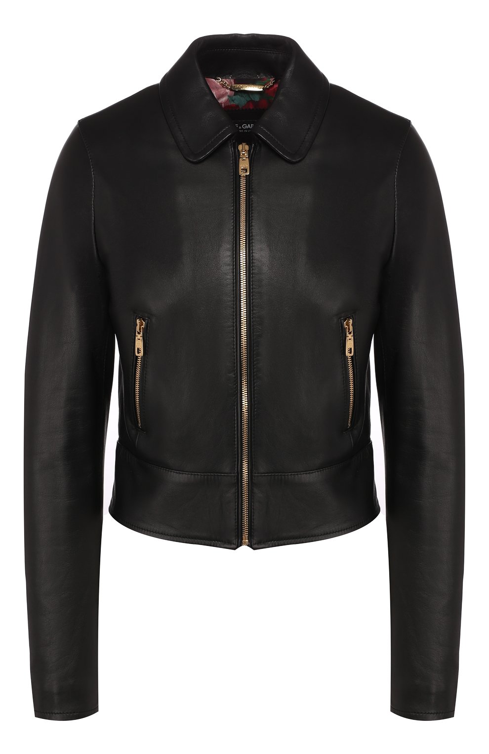 Кожаная куртка DOLCE & GABBANA черного цвета по цене 246000 руб., арт. F9G13L/FUL89, фото 1 Кожаная куртка DOLCE & GABBANA, арт. F9G13L/FUL89, фото 1