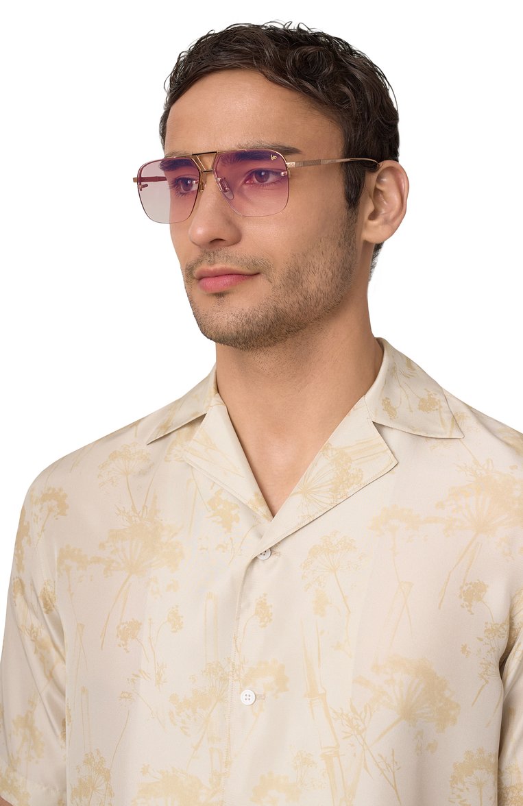 Женские солнцезащитные очки VINTAGE FRAMES розового цвета, арт. FALC0N R0SE G0LD/PINK FLASH | Фото 2 (Нос: Не проставлено; Региональные ограничения белый список (Axapta Mercury): Не проставлено; Тип очков: С/з; Материал: Металл; Кросс-КТ: С/з-унисекс; Очки форма: Авиаторы; Оптика Гендер: оптика-унисекс)
