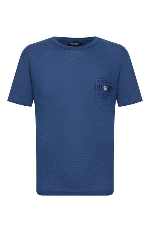 Льняная футболка Stefano Ricci MNH5104070/LN Синий MNH5104070/LN